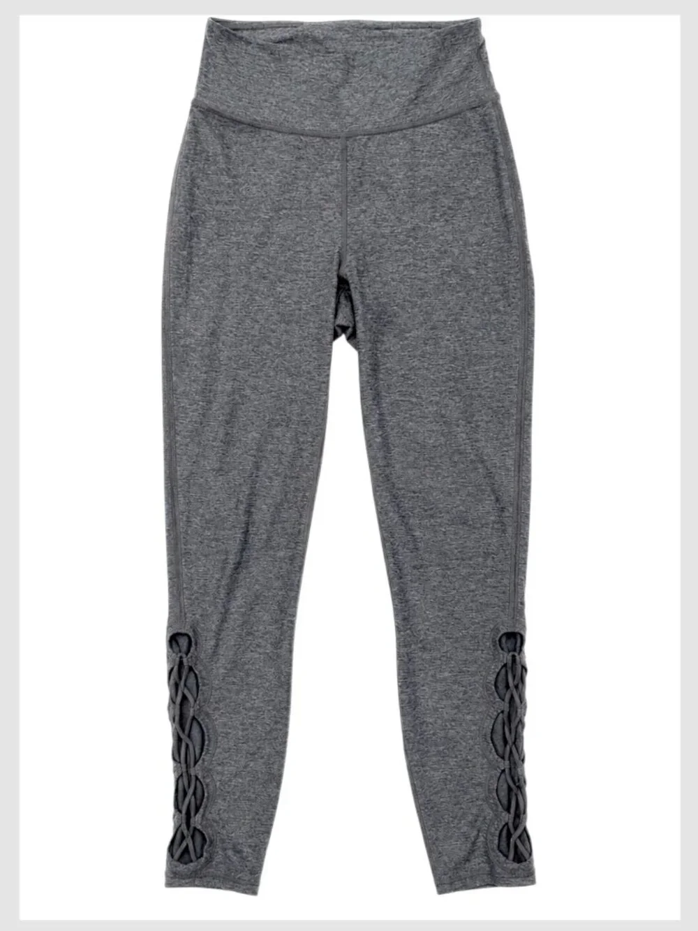Lululemon Tied To It 7/8 Leggings Heathered Black High Rise S 6